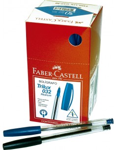 Boligrafo Faber Trilux 1mm Azul 032 Cpo.triangular