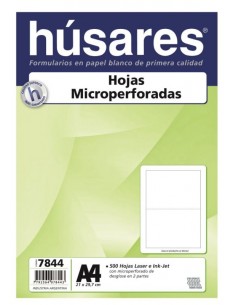 Hojas Microperforadas A4 Desdob/2 Part/500hj/husares 7844