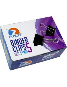 Binder Clips Negros Ezco 51mm Nª5  X 12unid Caja