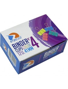 Binder Clips Color  Ezco 41 Mm Nª4  X 12unid Caja