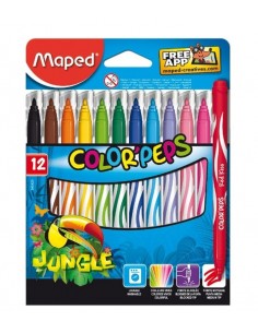 Marcadores X 12  Colorpeps Jungle Maped Caja 845420