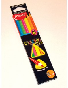 Lapiz Color Fluo Colorpepes Largo X 6 Triang. Maped.832003