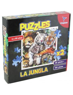 Puzzle 2 En 1 La Jungla Toto Games 12 Y 24 Piezas En Caja Jm2333
