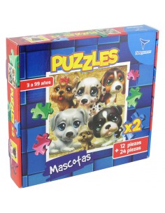 Puzzle 2 En 1 Mascotas Toto...
