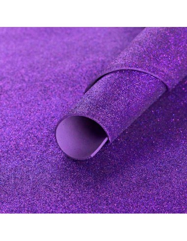 Goma Eva purpurina 400 mm x 600 mm violeta