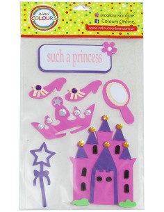 Sticker Goma Eva Con Ojitos Princesa 21181 Bolsa