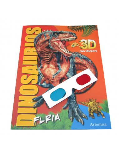 Libro Dinosaurios 3d Furia Con Stickers Y Anteojos Artemisa 805